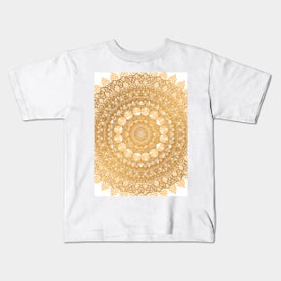 Golden Fantasy Mandala Kids T-Shirt